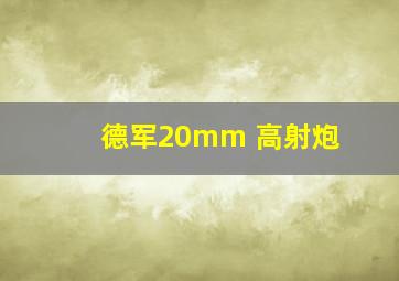 德军20mm 高射炮